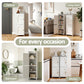 Set of 2 Bathroom Storage Cabinet 2-Tier Slim Toilet Organizer Adjustable White