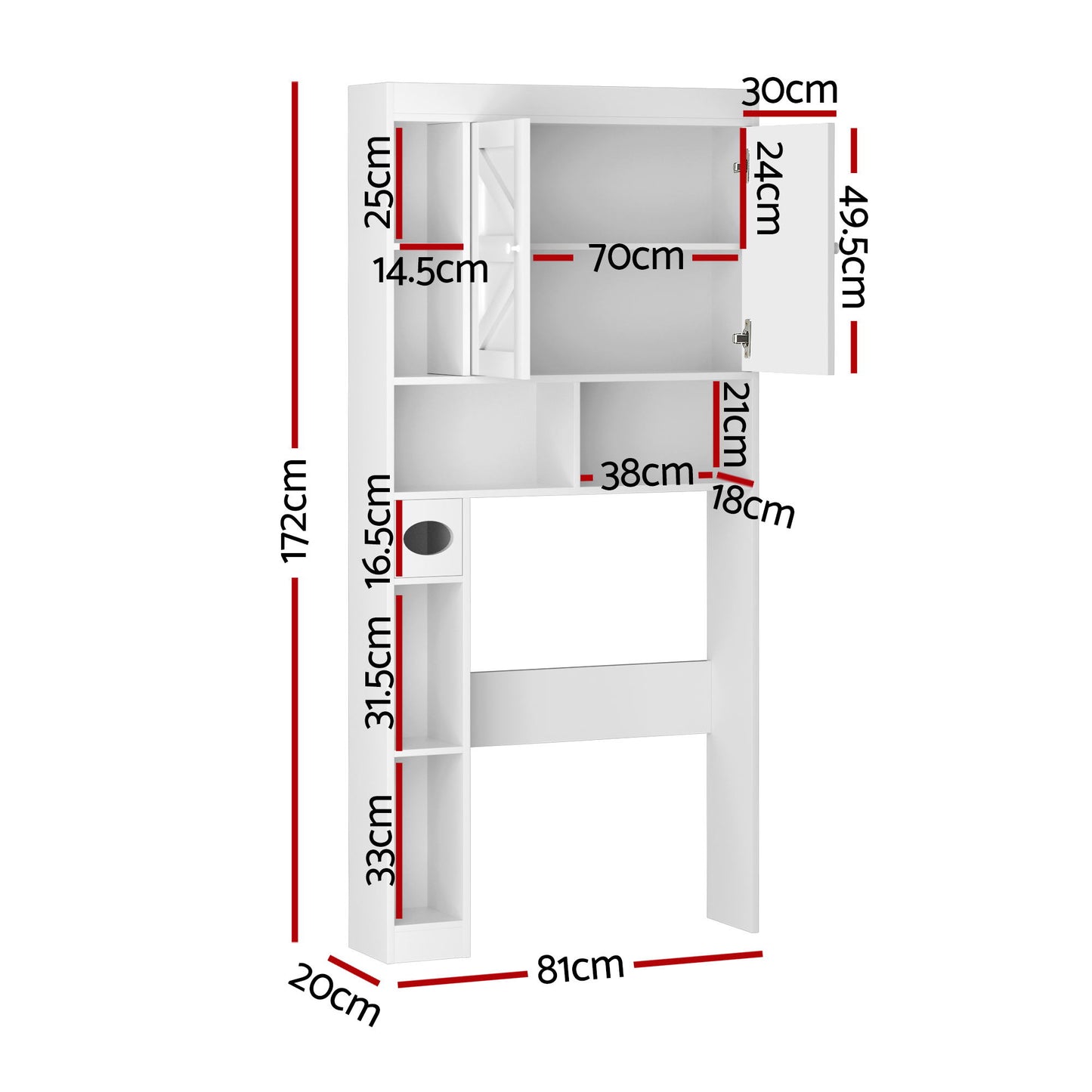 Bathroom Storage Cabinet Over The Toilet Organiser Laundry Shelf Holder
