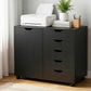 Artiss Mobile Filing Cabinet 5 Drawer with Door Modern Storage Cabinet Printer Stand
