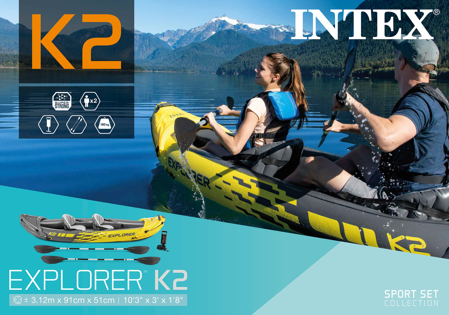Intex Explorer Inflatable K2 Kayak