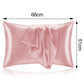 Set of 2 Satin Silk Pillowcase Standard Super Soft Pillowcase with Envelope Closure