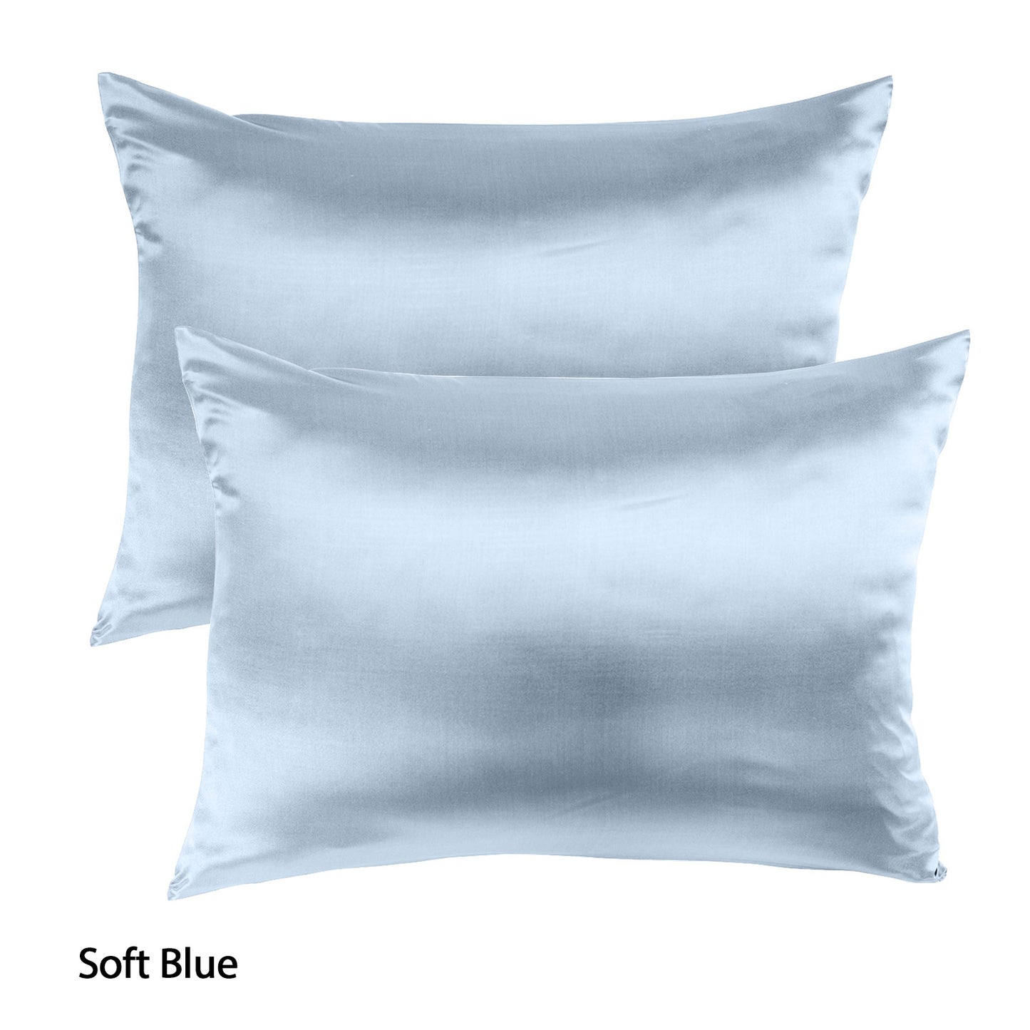 Twin Pack Royal Comfort Mulberry Soft Silk Hypoallergenic Pillowcase - Soft Blue