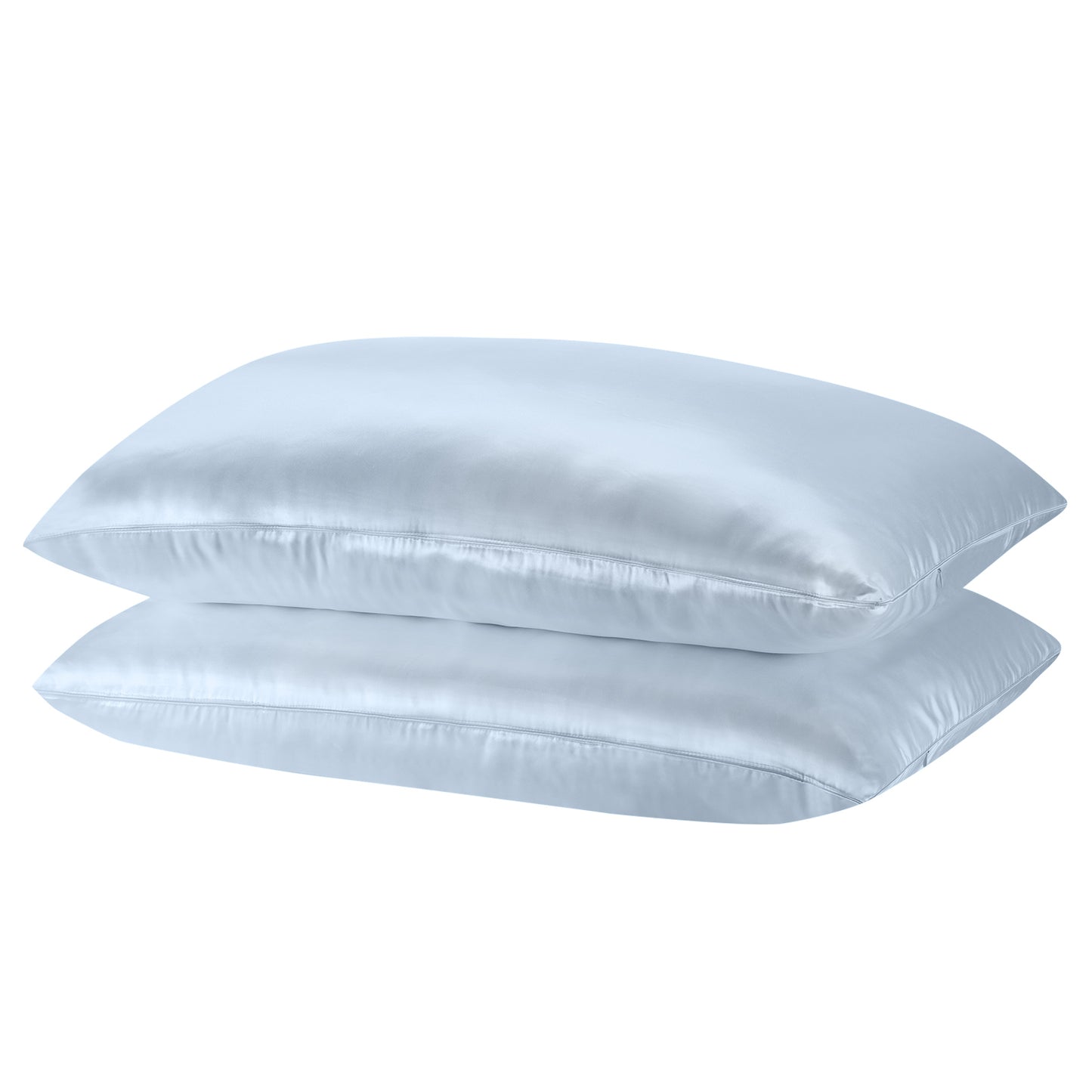 Twin Pack Royal Comfort Mulberry Soft Silk Hypoallergenic Pillowcase - Soft Blue