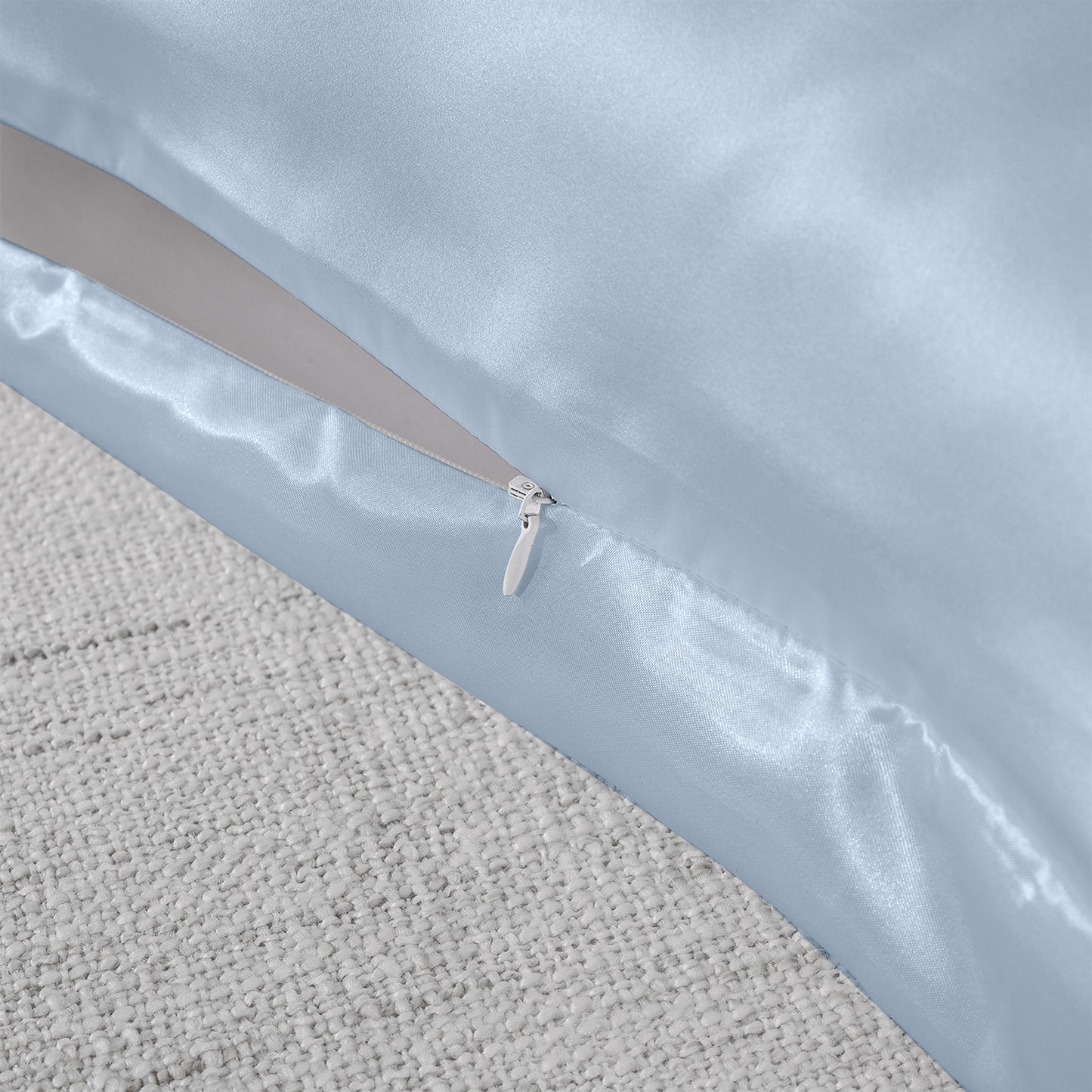 Twin Pack Royal Comfort Mulberry Soft Silk Hypoallergenic Pillowcase - Soft Blue