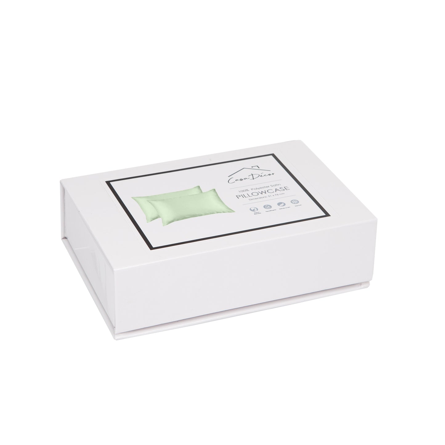 Twin Pack Luxury Satin Pillowcase with Gift Box Luxury - Sage Green