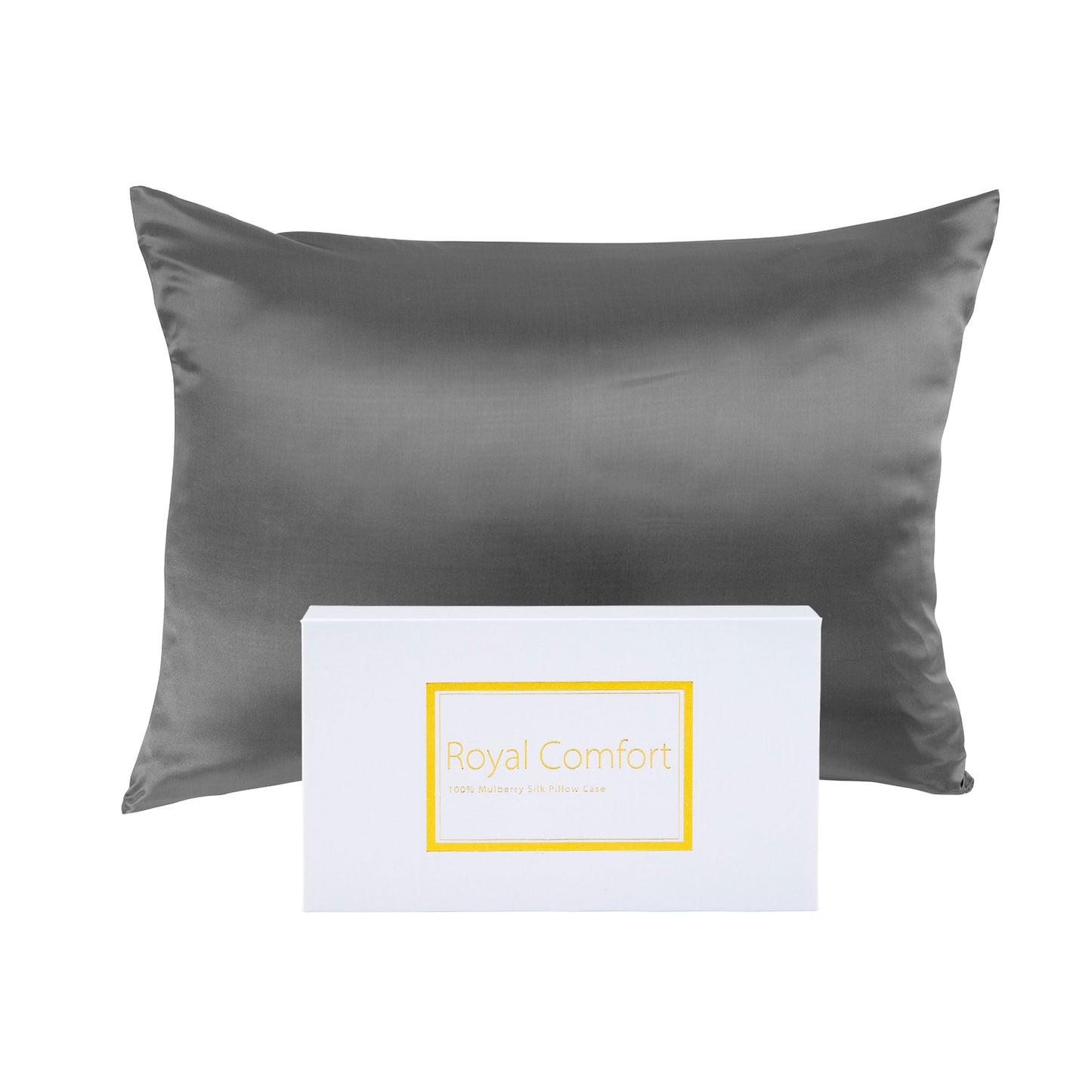 100% Mulberry Silk Pure Silk Pillow Case Hypoallergenic Pillowcase - Charcoal