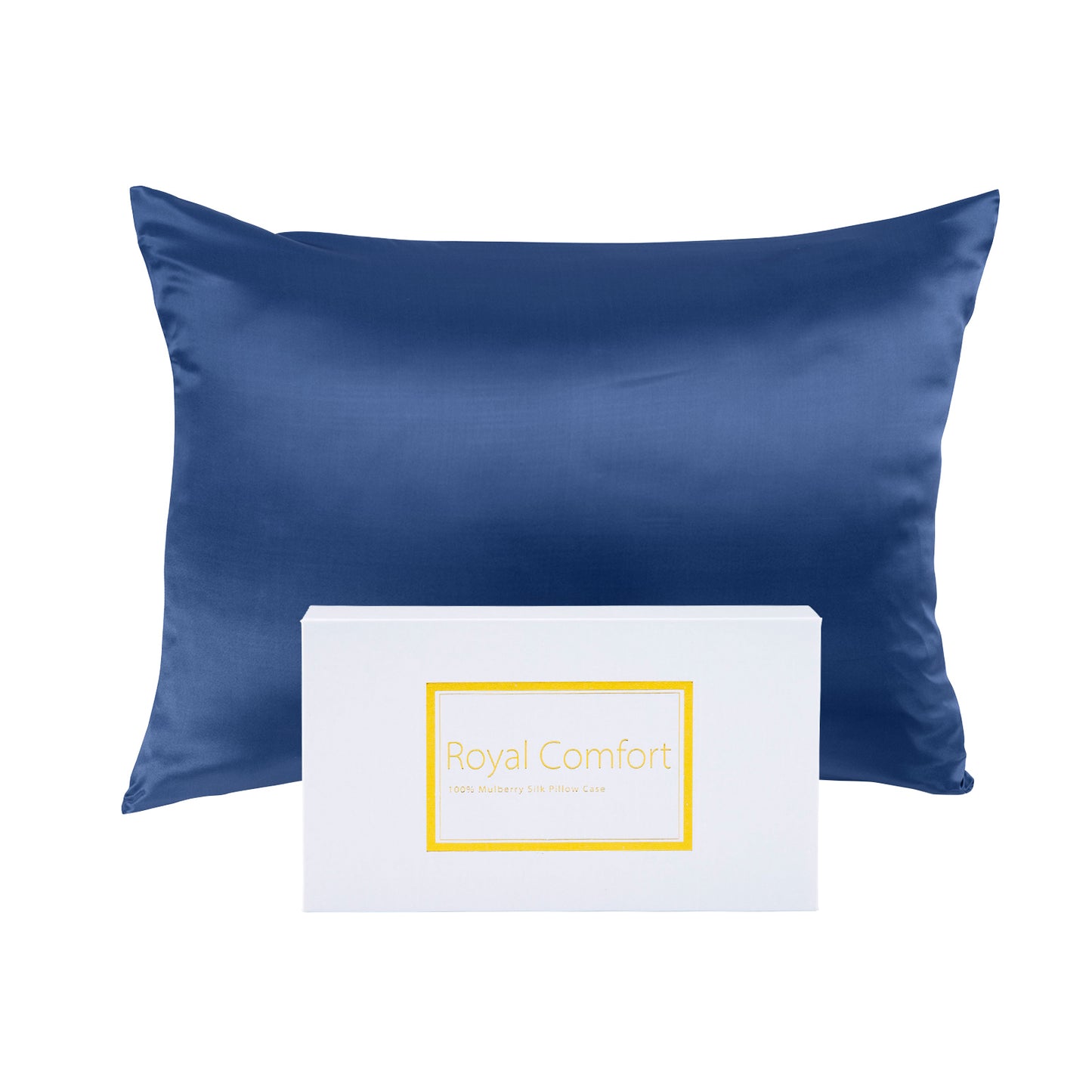 100% Mulberry Silk Pure Silk Pillow Case Hypoallergenic Pillowcase - Navy