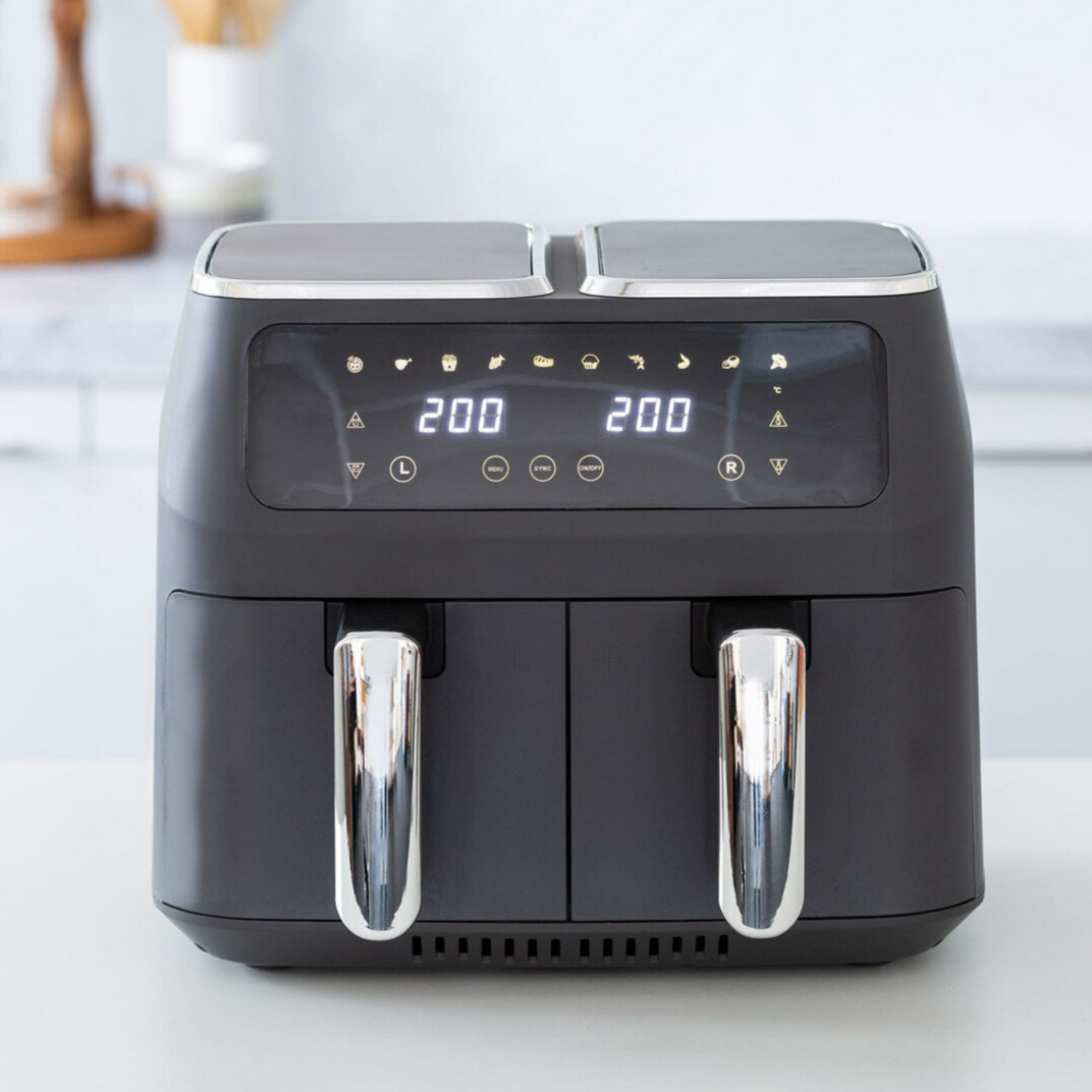 8L Dual Zone Digital Air Fryer with 200C, 10 Cooking Programs