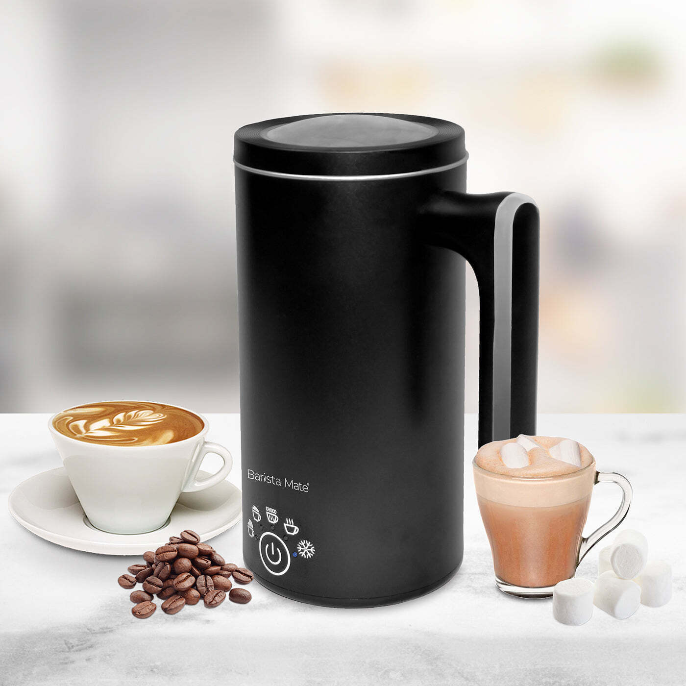 Hot & Cold Milk Frothier, 5 Modes for Foam, Warming & Frothing Milk