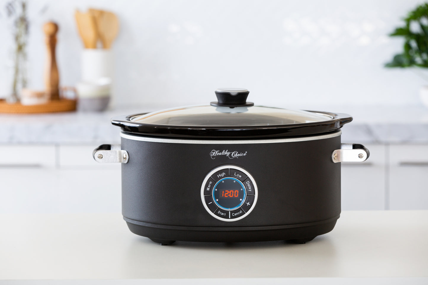 6.5L Digital Slow Cooker with Ceramic Pot, 300W, LED, 3 Programs