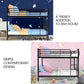 Maia 2in1 Metal Bunk Bed Frame with Modular Design - Matte Dark Grey King Single