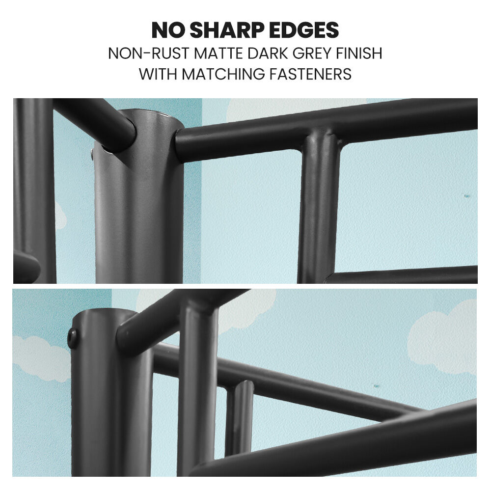 Maia 2in1 Metal Bunk Bed Frame with Modular Design - Matte Dark Grey King Single