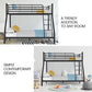 Maia Metal over Bunk Bed Frame - Matte Dark Grey Double