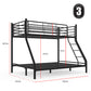 Maia Metal over Bunk Bed Frame - Matte Dark Grey Double