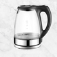1.7L Electric Glass Kettle LED Blue Light 360 Automatic Cordless Water Boiling Jug