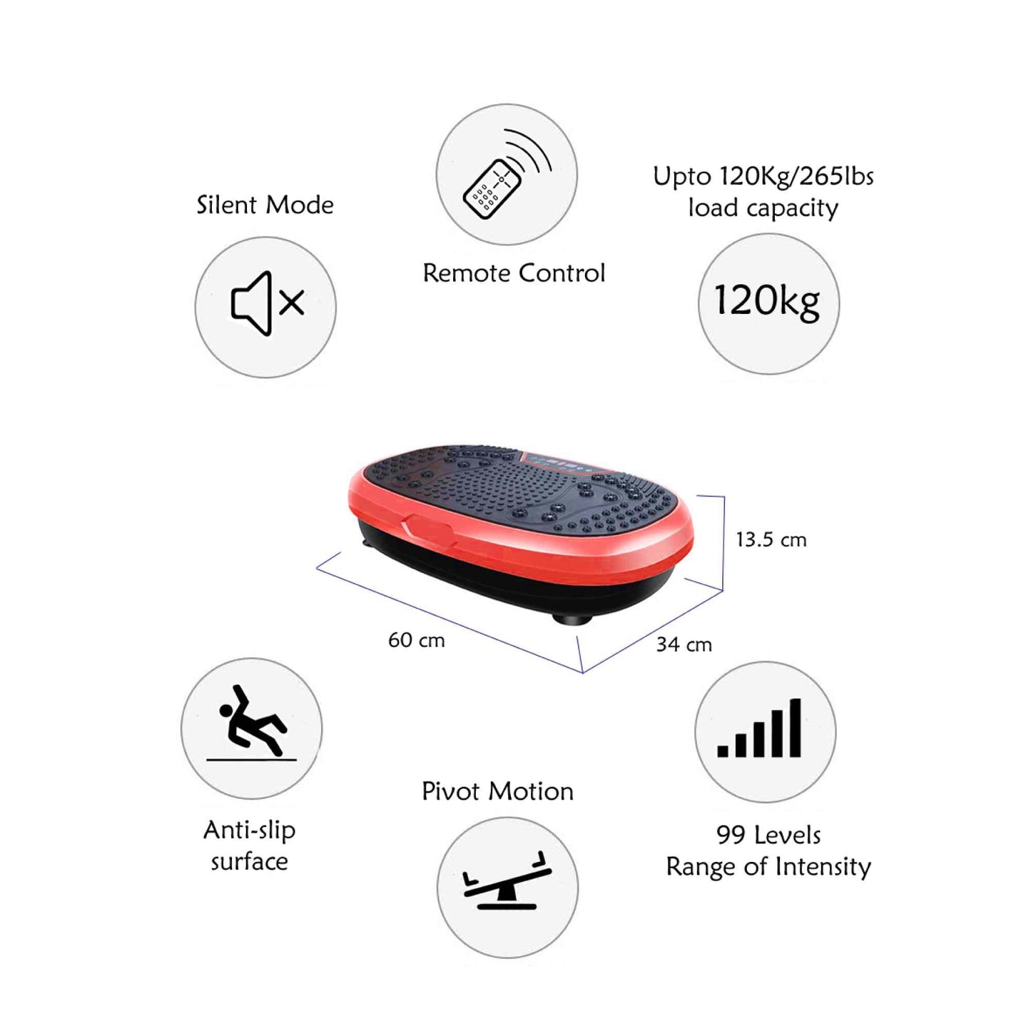 Mini Vibration Plate Vibrating Exercise Machine Platform - Red