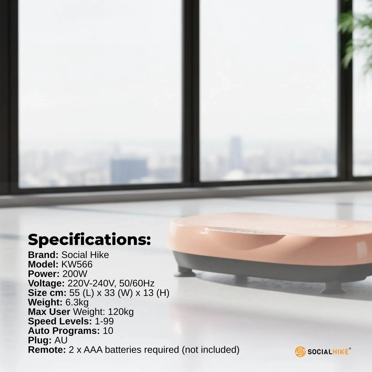 Vibration Plate Machine - Vibrating Exercise Platform - Pink
