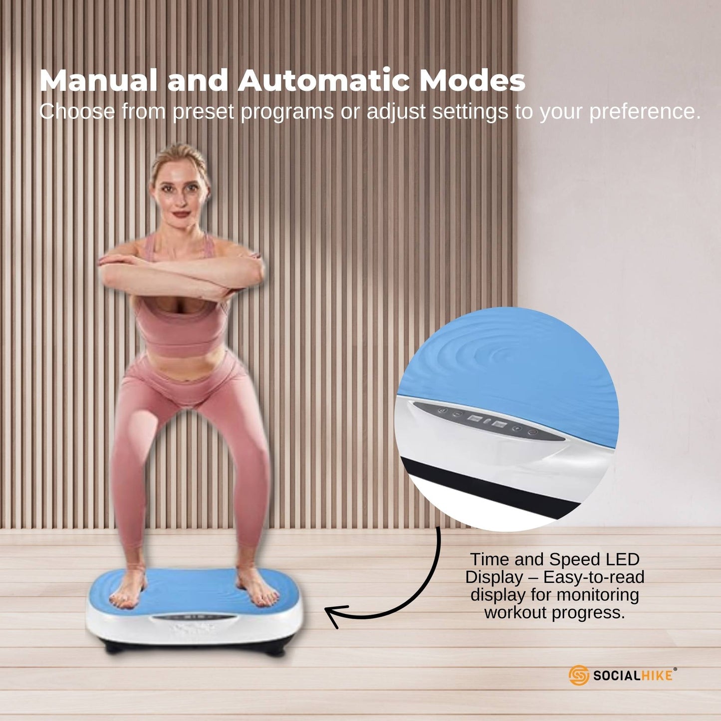 Vibration Plate Machine Full Body Vibrating Exercise Platform - Blue