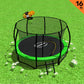 Kahuna Trampoline for Kids 16FT Outdoor Children with Safety Enclosure Pad Mat Ladder Basketball Hoop Set - Green