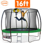 Kahuna Trampoline for Kids 16FT Outdoor Children with Safety Enclosure Pad Mat Ladder Basketball Hoop Set - Green