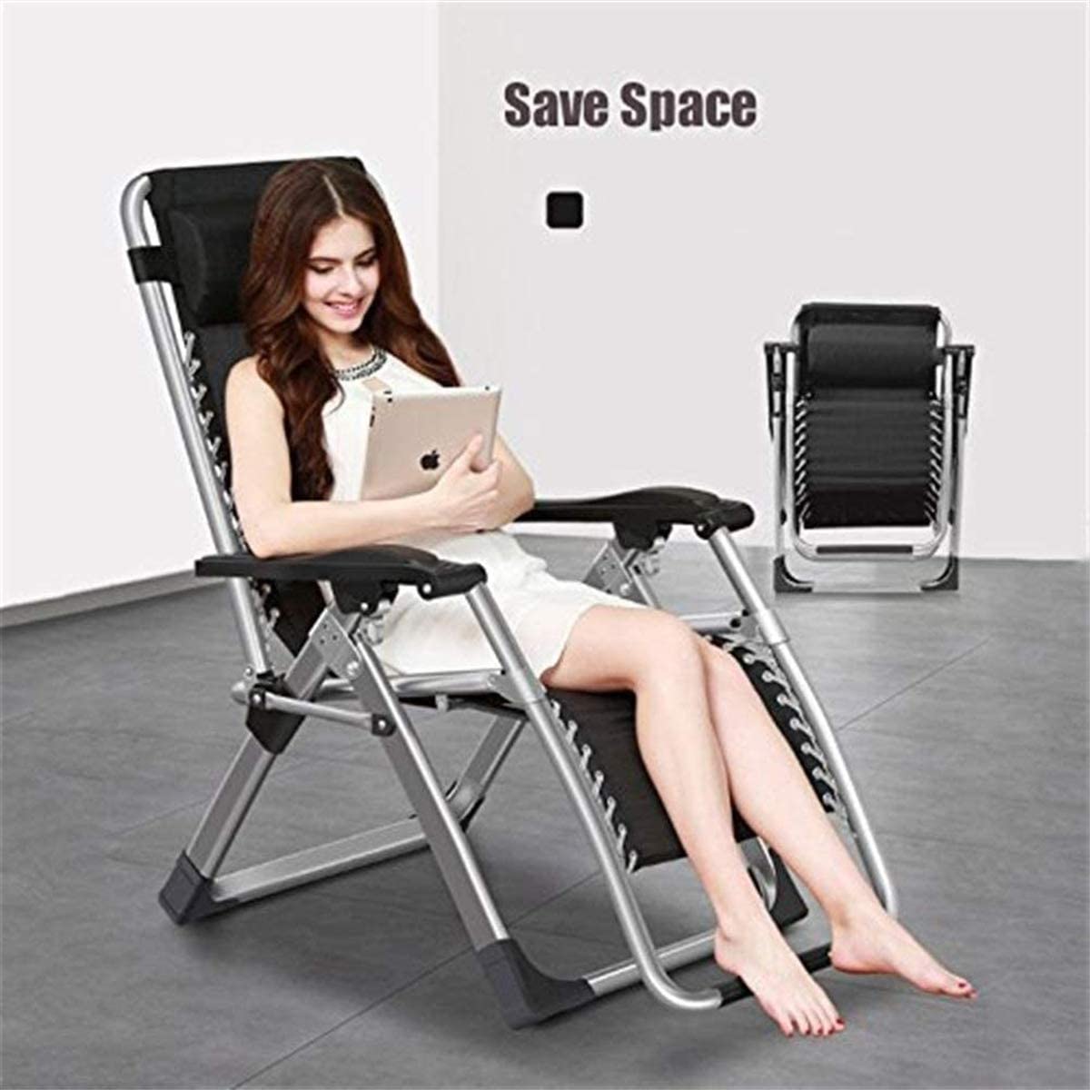 Corey Outdoor Recliner Outdoor Chair- Silver