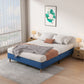 Maya Velvet Bed Frame - Blue Double