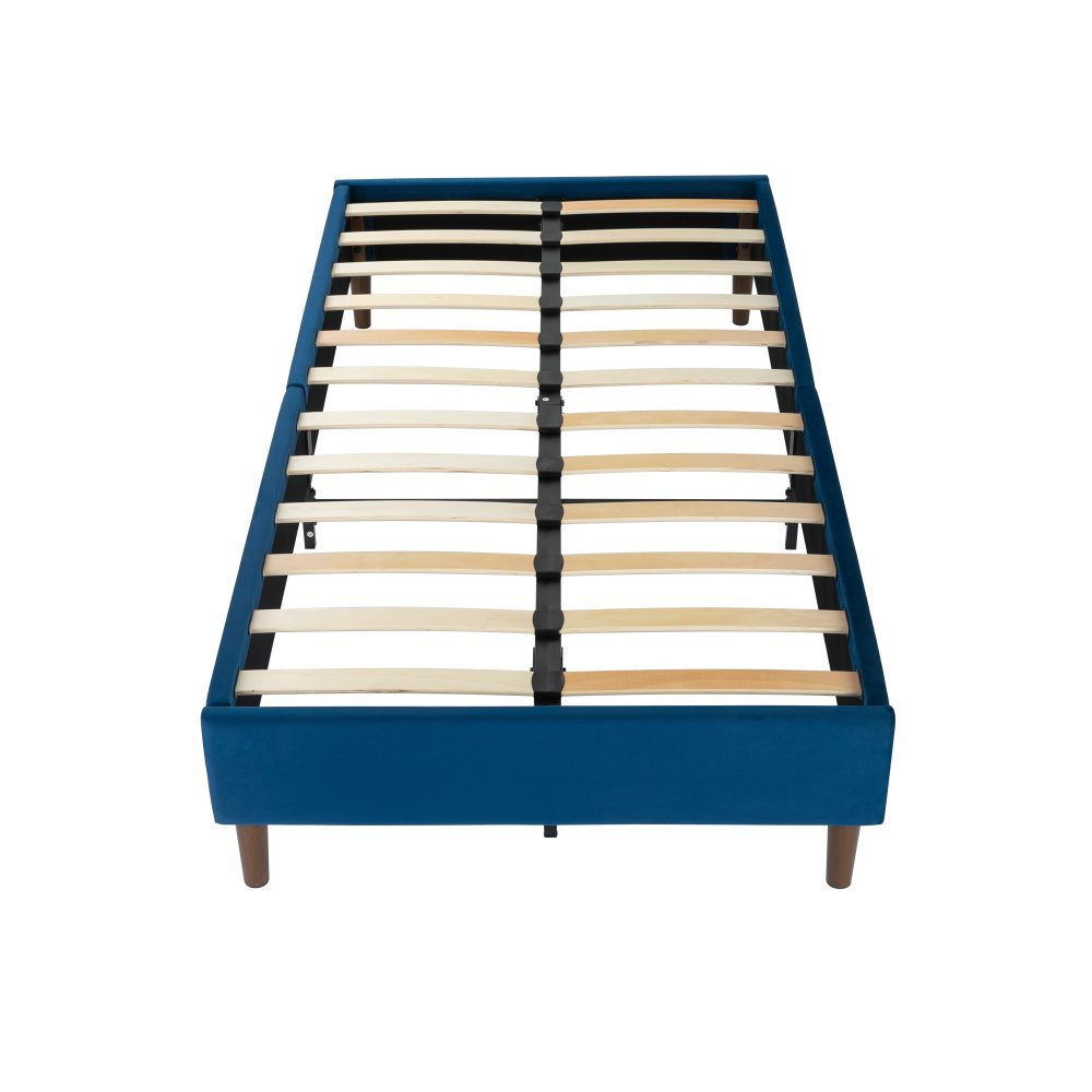 Maya Velvet Bed Frame - Blue Queen