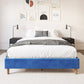 Maya Velvet Bed Frame - Blue Single