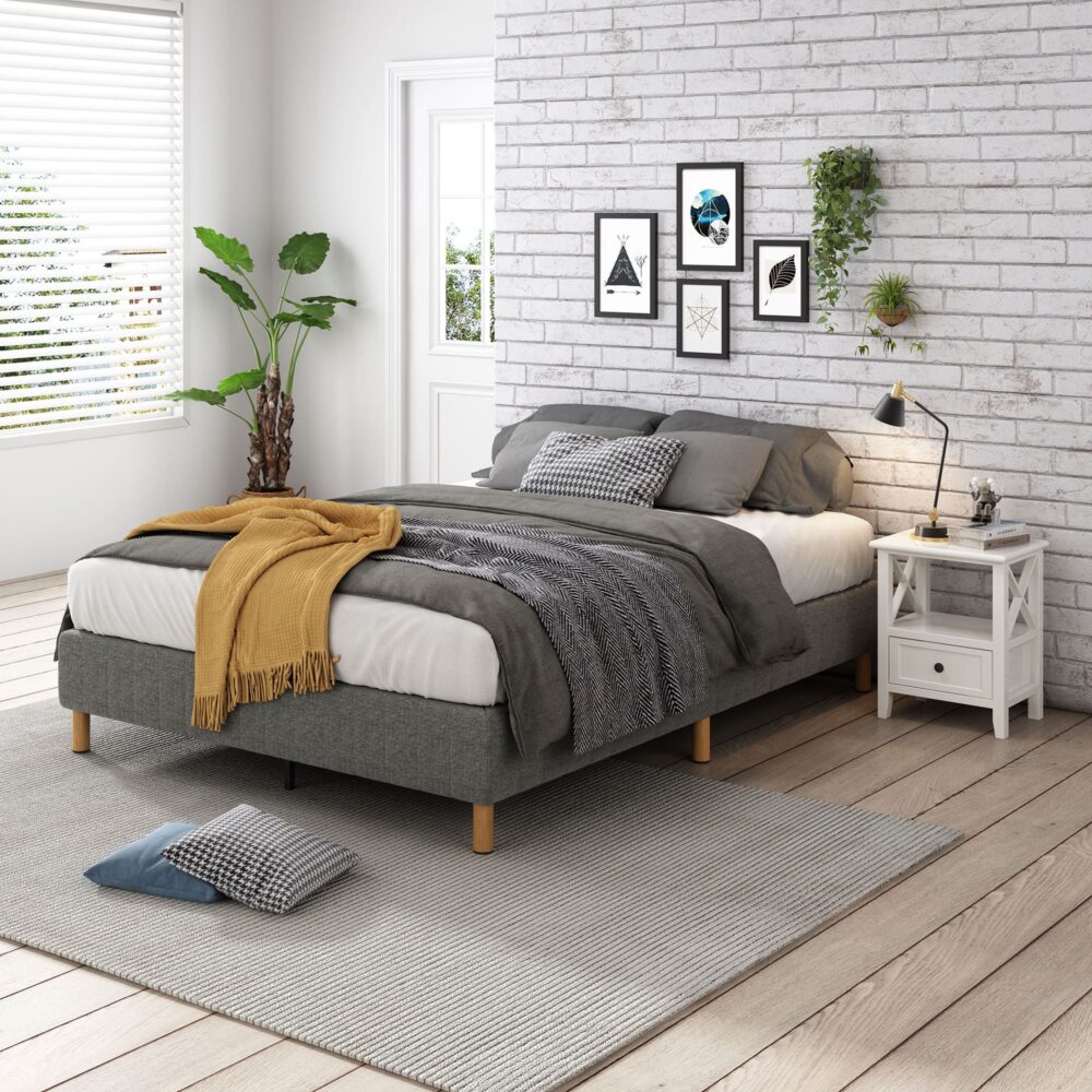 Bliss Ensemble Bed Base & Mattress Package with 34cm Mattress - Dark Grey Double