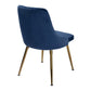 5-Piece Ermes Blue Dining Table & Chair Set Velvet Bistro