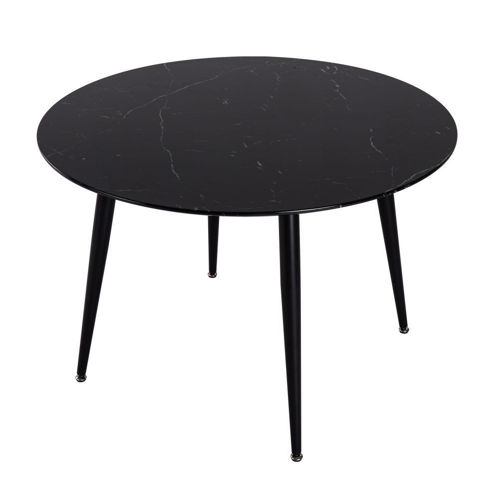5-Piece Ermes Blue Dining Table & Chair Set Velvet Bistro