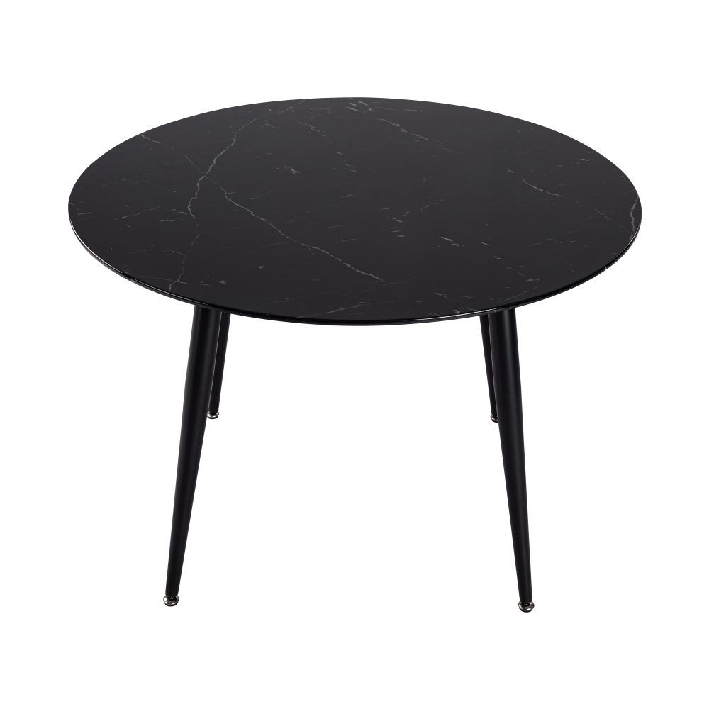 5-Piece Ermes Blue Dining Table & Chair Set Velvet Bistro