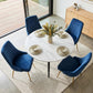 5-Piece Ermes Blue Dining Table & Chair Set Velvet Bistro