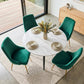 5-Piece Ermes Green Dining Table & Chair Set Velvet Bistro