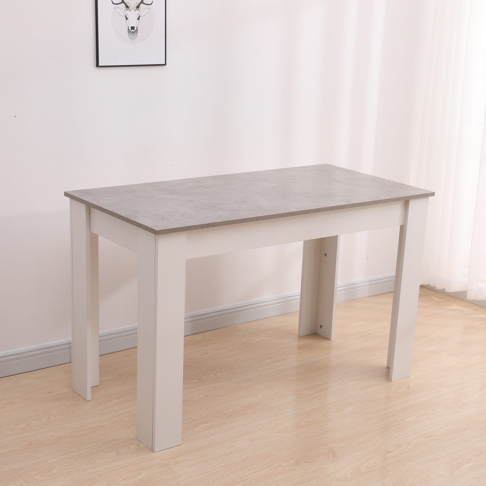 Dining Table Rectangular Wooden 120M - Grey & White