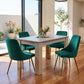 5-Piece Elvio Green Dining Table & Chair Set Rectangular Velvet