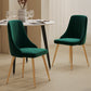 5-Piece Elvio Green Dining Table & Chair Set Rectangular Velvet