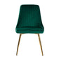 5-Piece Elvio Green Dining Table & Chair Set Rectangular Velvet