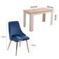 5-Piece Elvio Blue Dining Table & Chair Set Rectangular Velvet