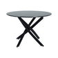 5-Piece Lello Blue Dining Table & Chair Set Marble Velvet