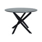 5-Piece Lello Blue Dining Table & Chair Set Marble Velvet