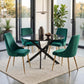 5-Piece Lello Gren Dining Table & Chair Set Marble Velvet