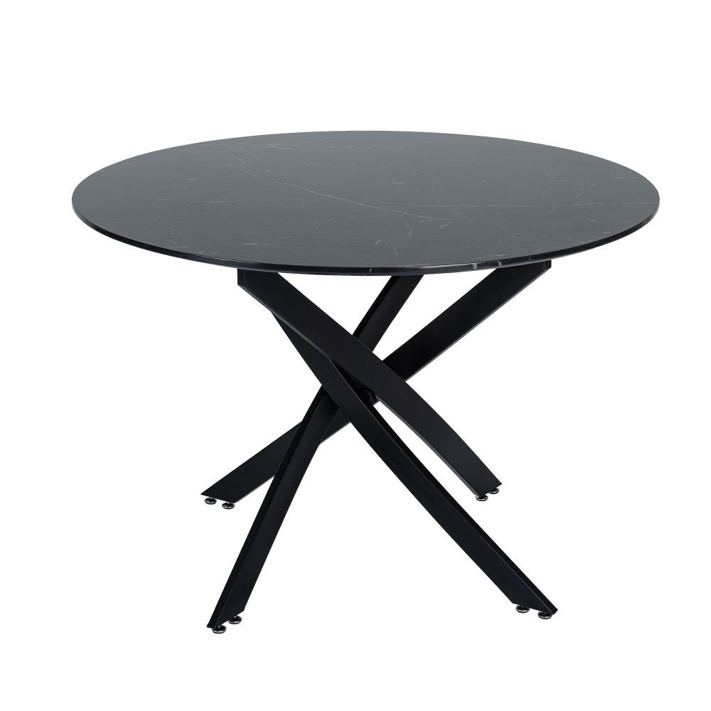 5-Piece Lello Gren Dining Table & Chair Set Marble Velvet