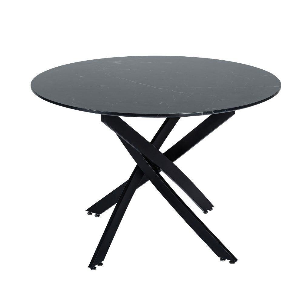 5-Piece Lello Gren Dining Table & Chair Set Marble Velvet