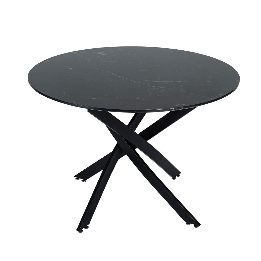 5-Piece Lello Gren Dining Table & Chair Set Marble Velvet