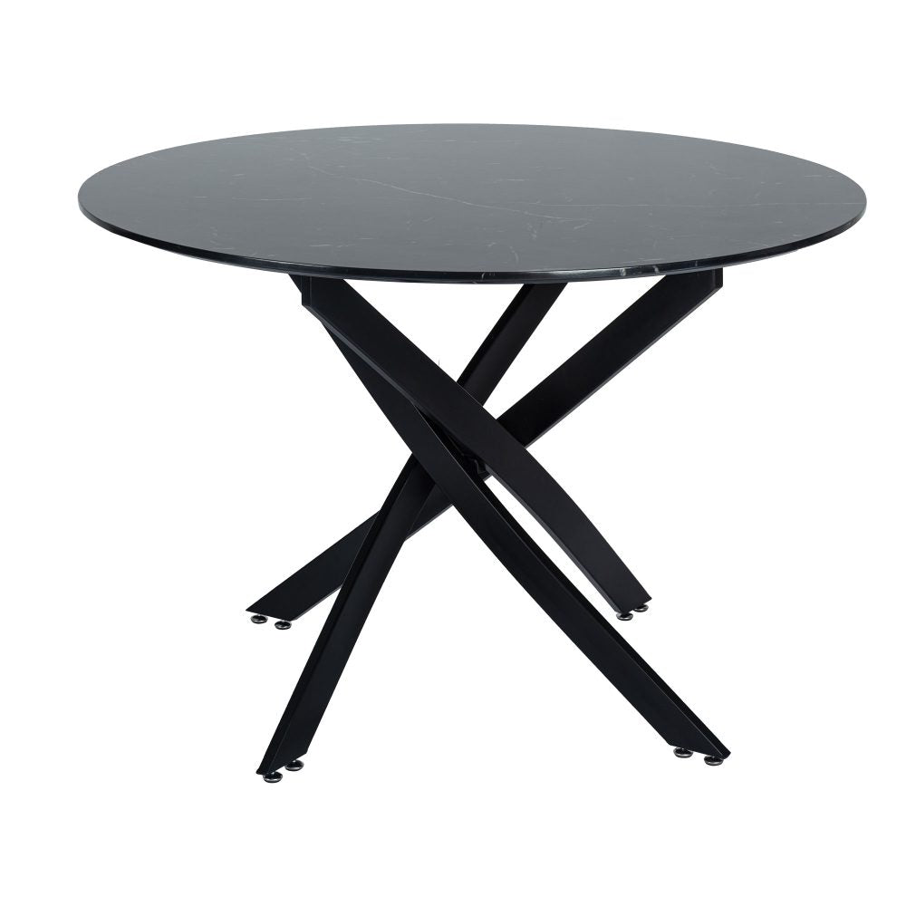 5-Piece Lello Gren Dining Table & Chair Set Marble Velvet