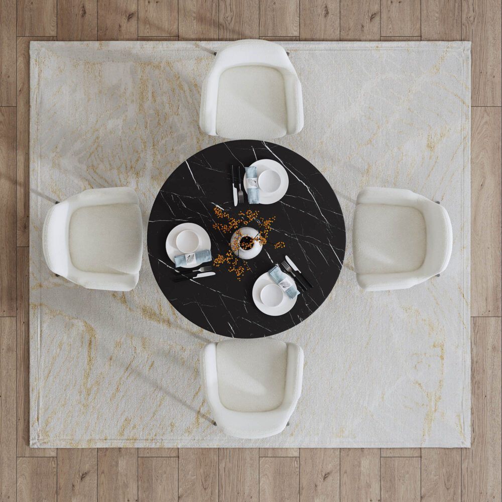 Brady Round Marble - Effect Table - Black