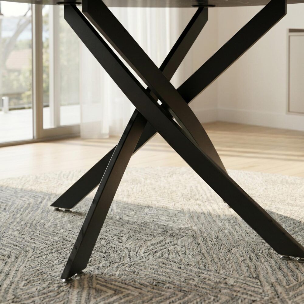 Brady Round Marble - Effect Table - Black