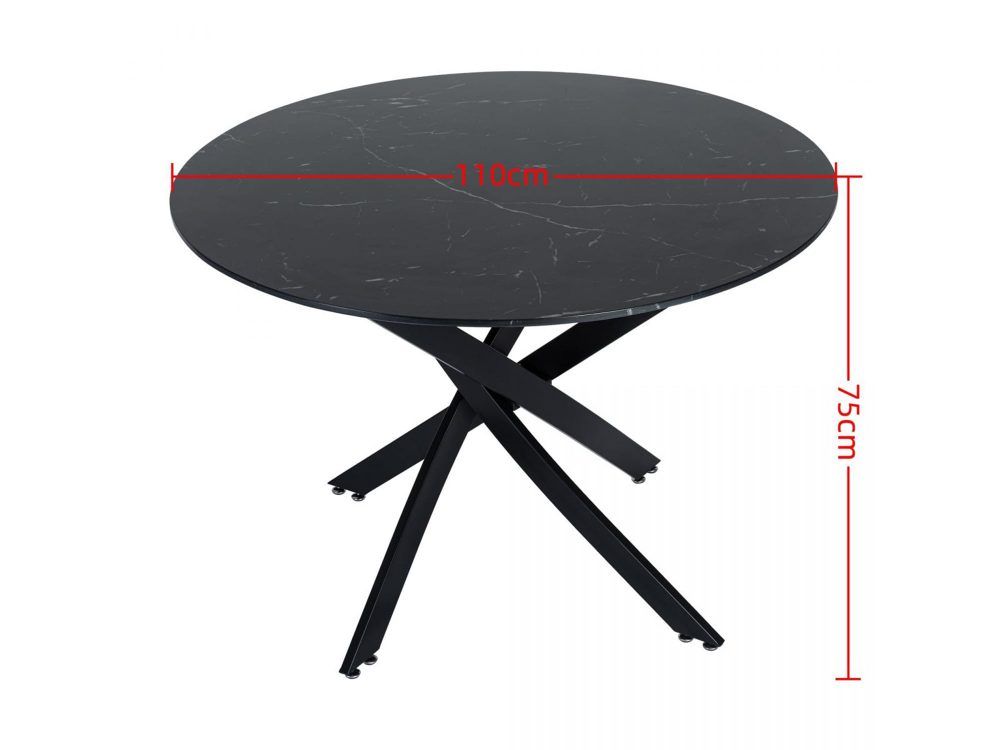 Brady Round Marble - Effect Table - Black