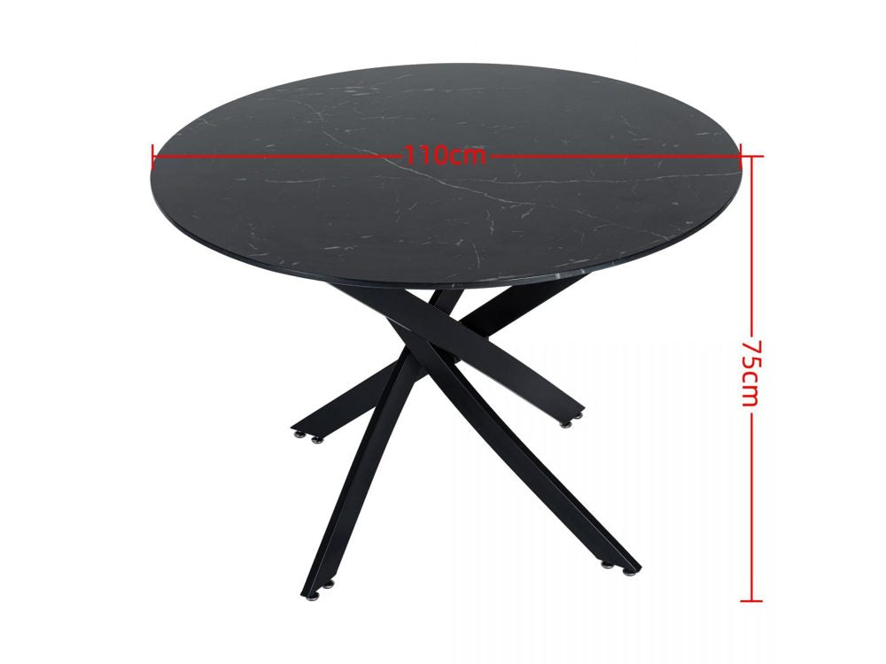 Brady Round Marble - Effect Table - Black